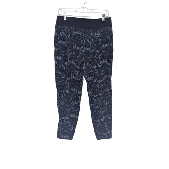 Athleta Trekkie North Jogger Pant Blue Floral Ankle Cropped Zip Pockets - Sz 8 - Picture 3 of 5